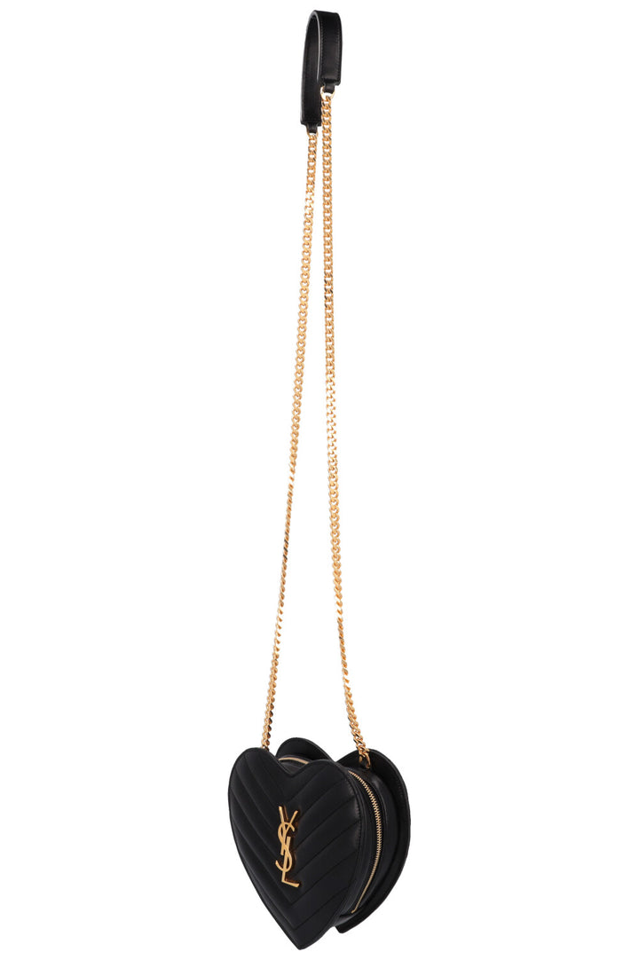 SAINT LAURENT Small Heart Matelasse Bag Black