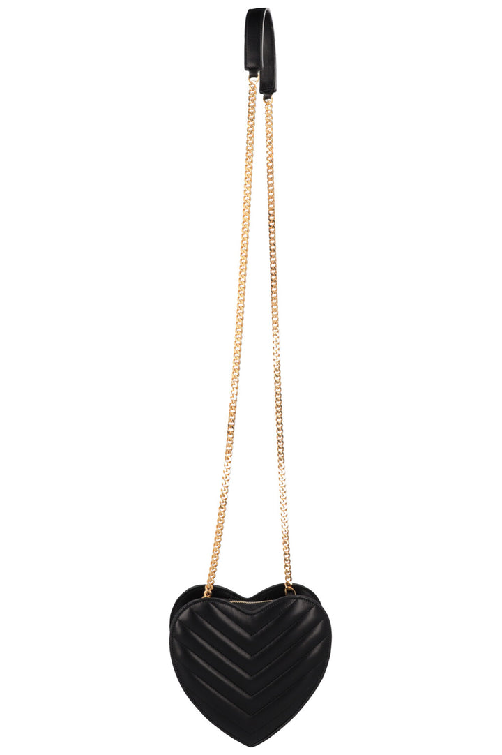 SAINT LAURENT Small Heart Matelasse Bag Black