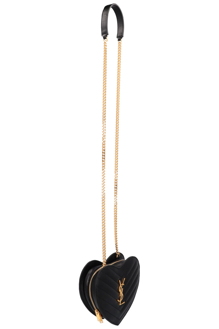 SAINT LAURENT Small Heart Matelasse Bag Black