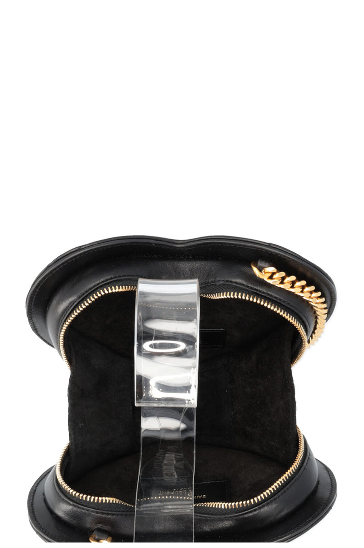 SAINT LAURENT Small Heart Matelasse Bag Black