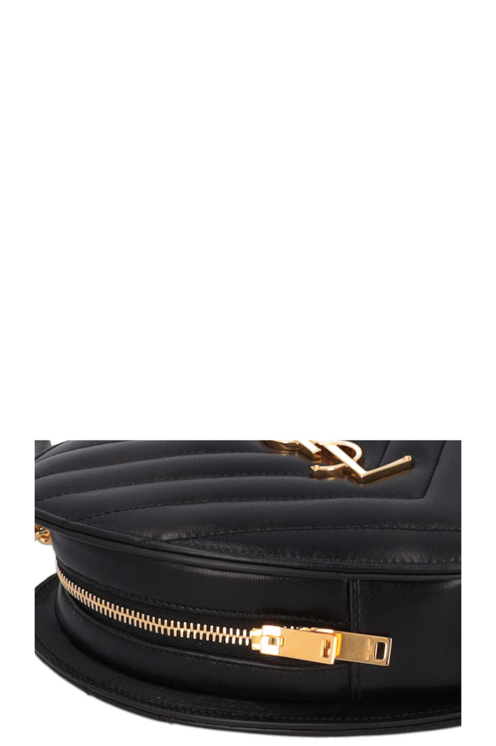 SAINT LAURENT Small Heart Matelasse Bag Black