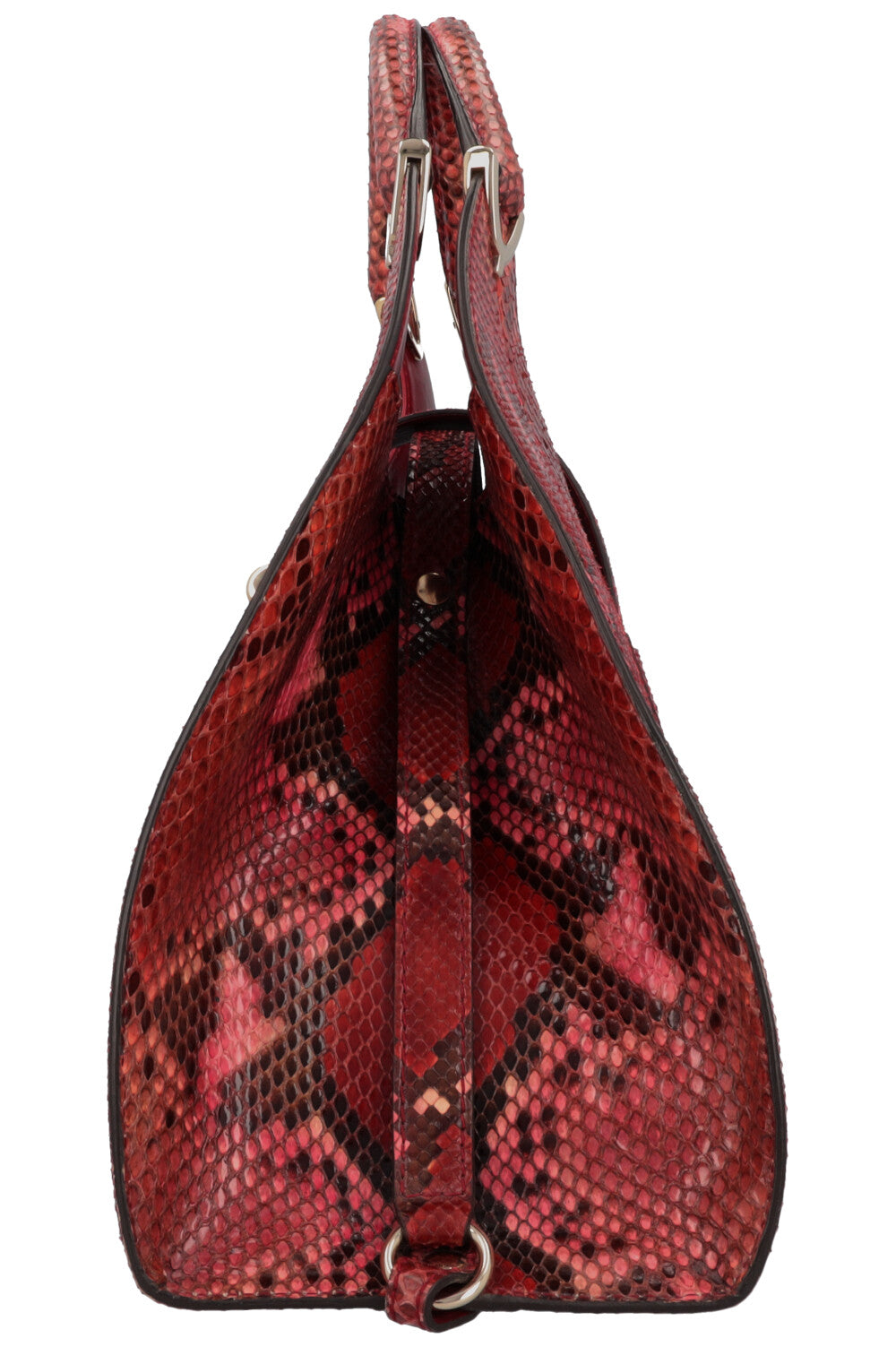 GUCCI Stirrup Hobo Shoulder Bag Python Burgundy