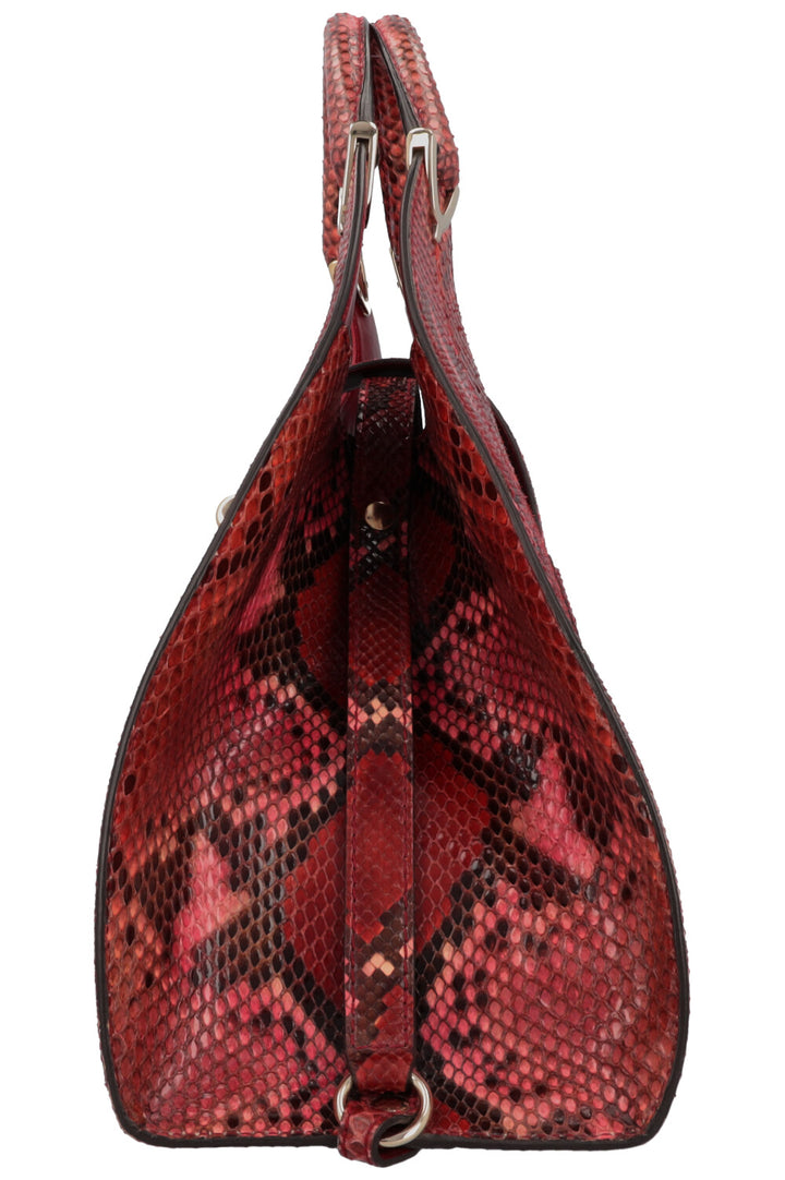 GUCCI Stirrup Hobo Shoulder Bag Python Burgundy