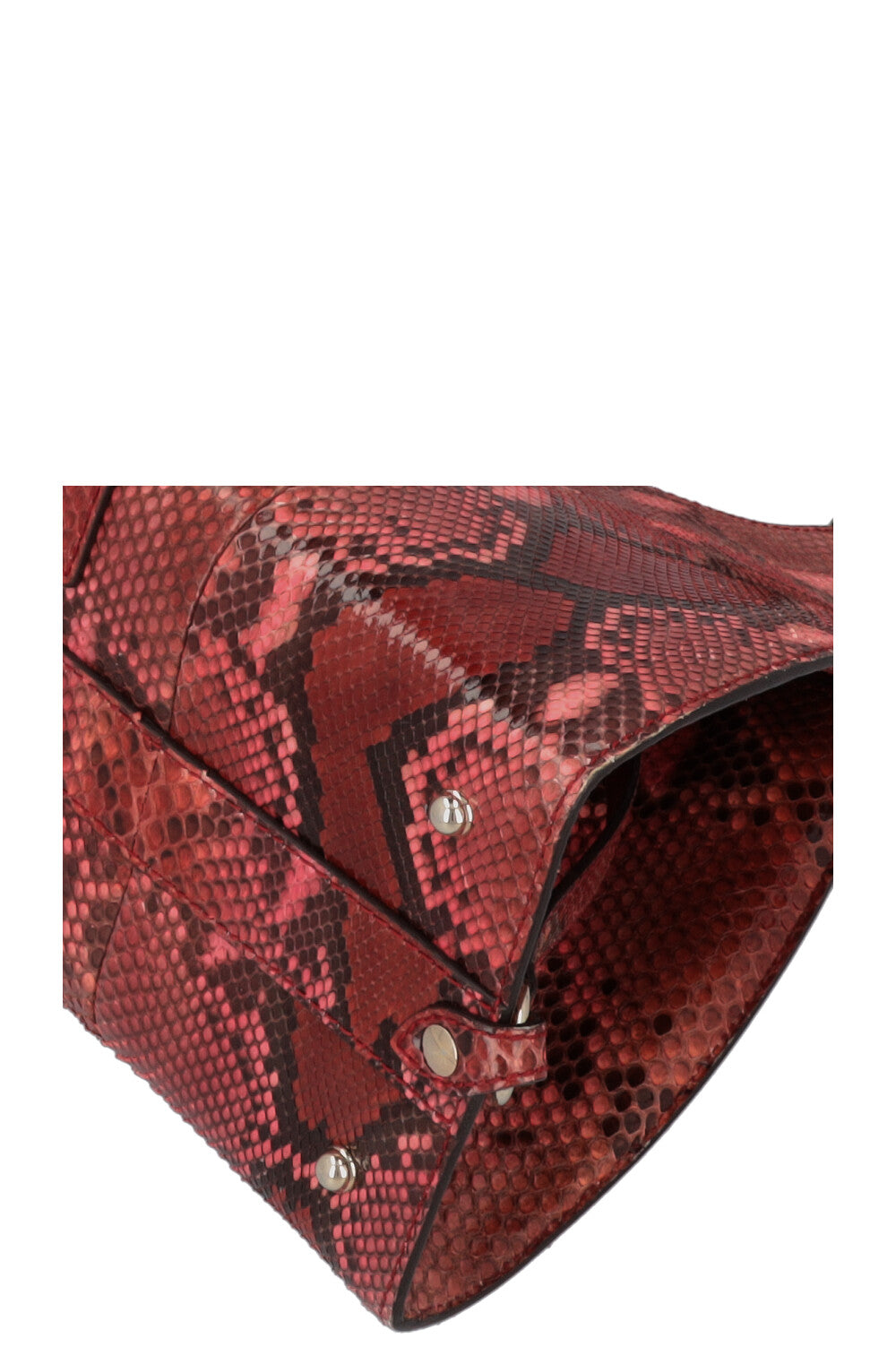 GUCCI Stirrup Hobo Shoulder Bag Python Burgundy