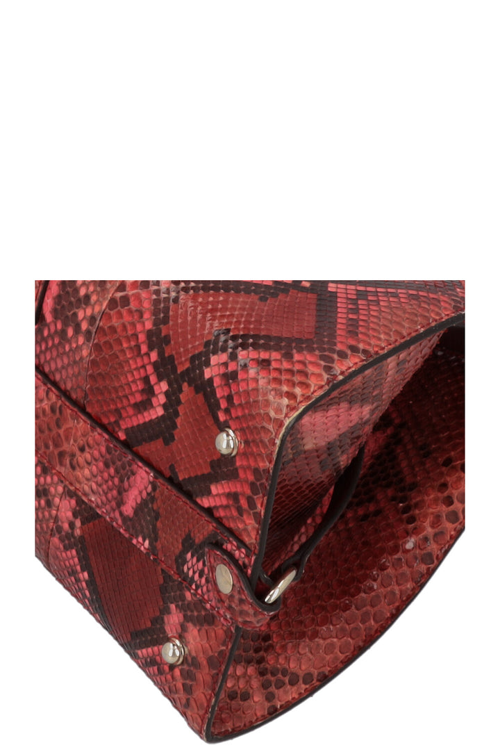 GUCCI Stirrup Hobo Shoulder Bag Python Burgundy