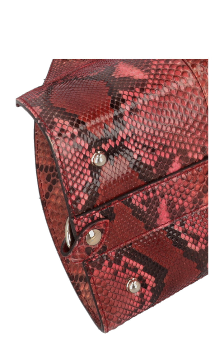 GUCCI Stirrup Hobo Shoulder Bag Python Burgundy