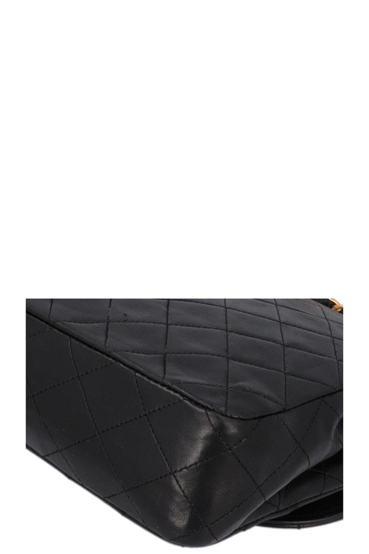 CHANEL Vintage Single Flap Bag Leather Black