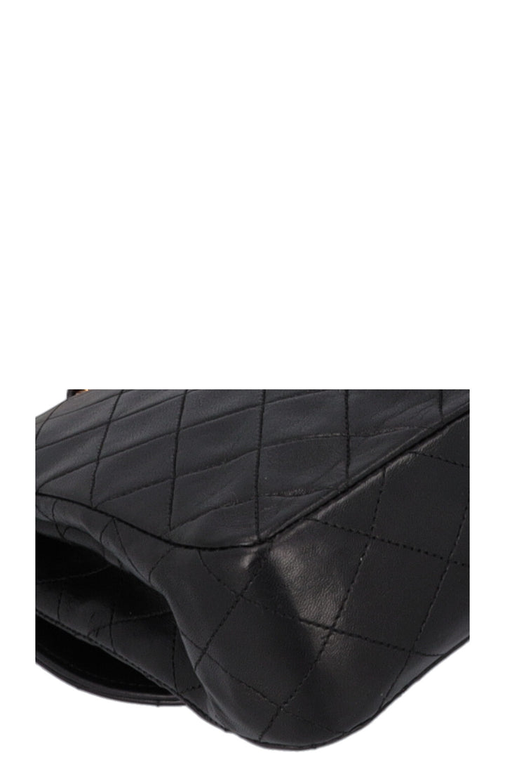CHANEL Vintage Single Flap Bag Leather Black