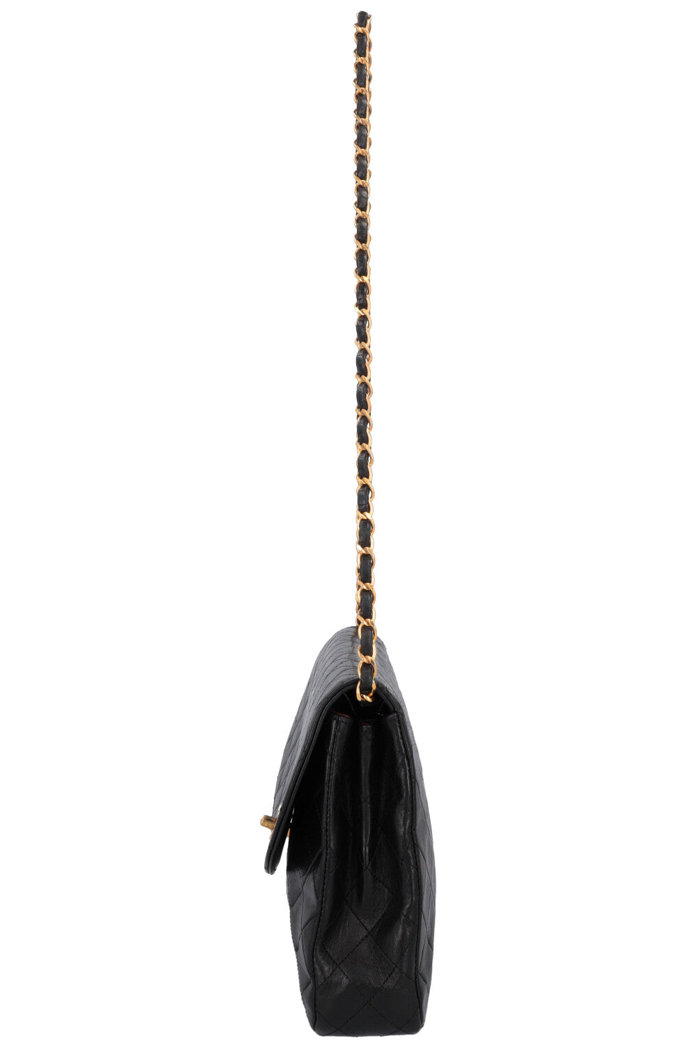 CHANEL Vintage Single Flap Bag Leather Black