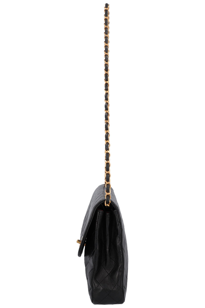 CHANEL Vintage Single Flap Bag Leather Black
