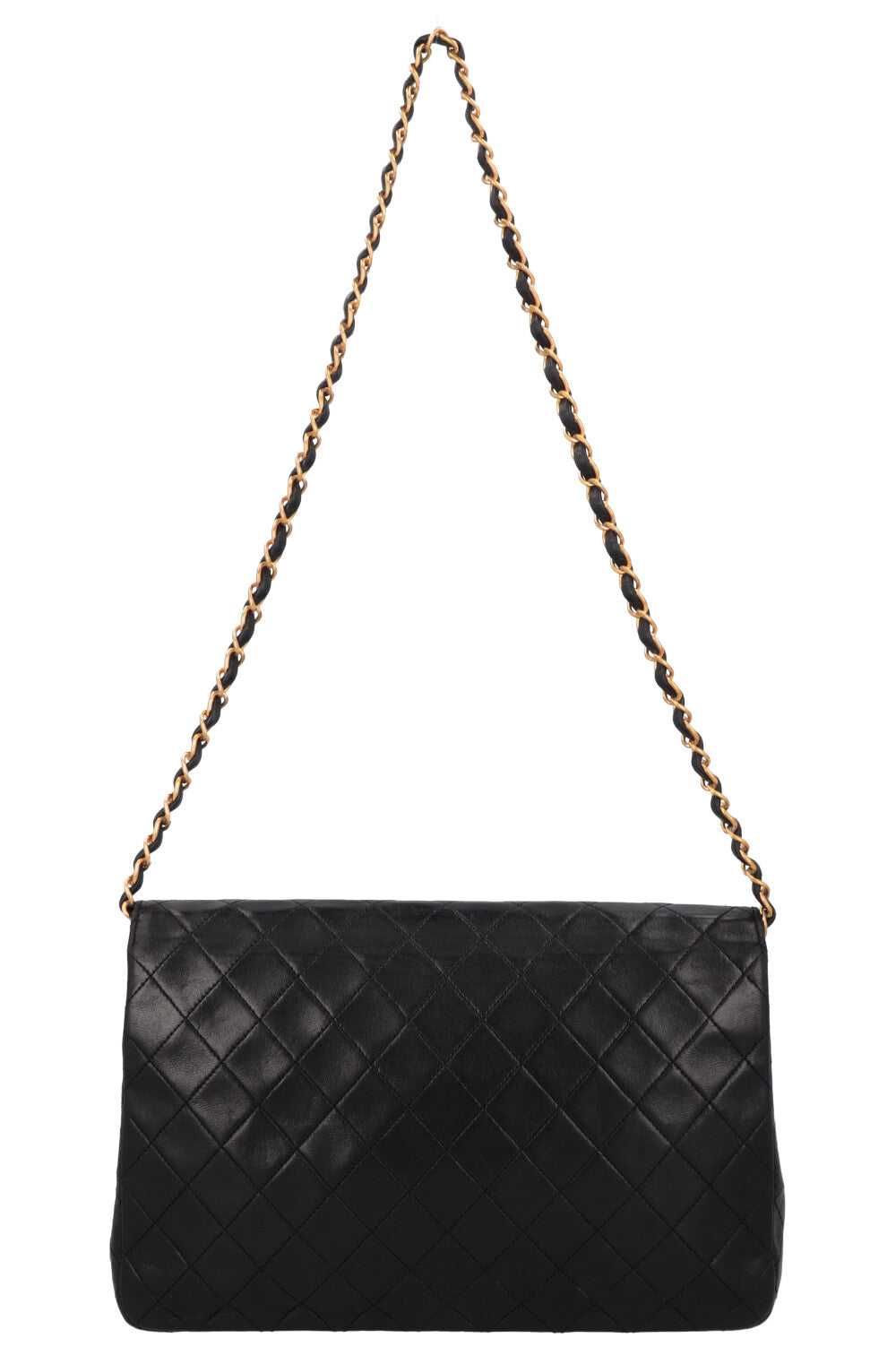 CHANEL Vintage Single Flap Bag Leather Black