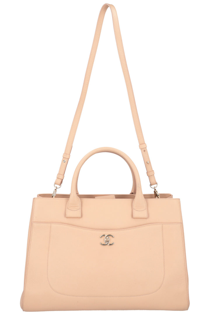 CHANEL Neo Executive Handbag Beige Calfskin