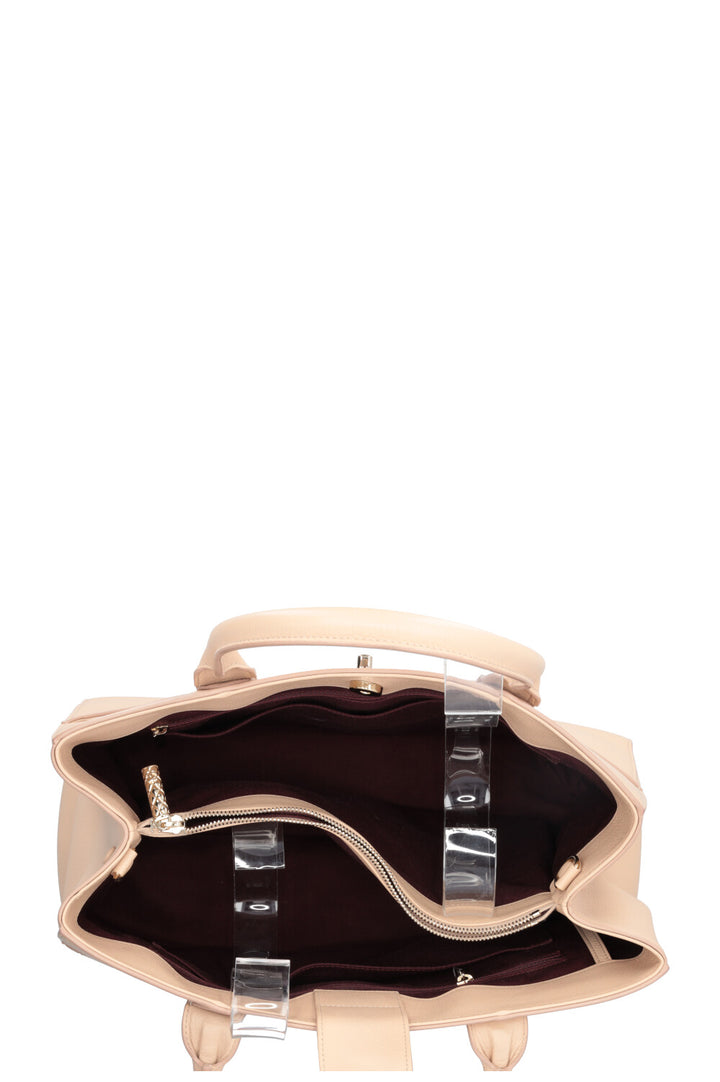 CHANEL Neo Executive Handbag Beige Calfskin