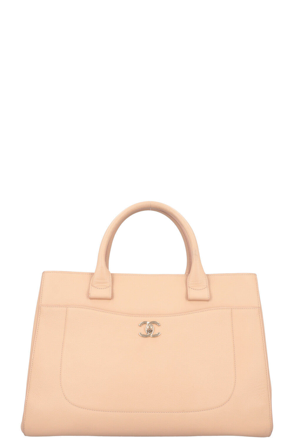 CHANEL Neo Executive Handbag Beige Calfskin