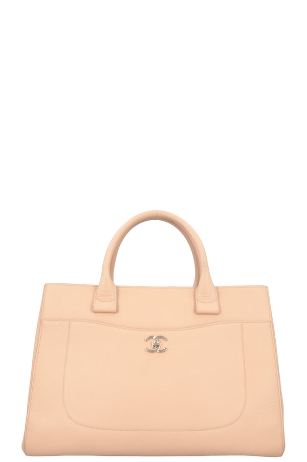 CHANEL Neo Executive Handbag Beige Calfskin