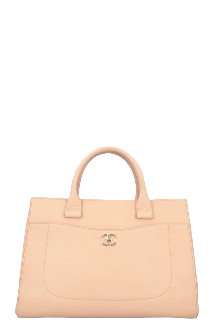 CHANEL Neo Executive Handbag Beige Calfskin