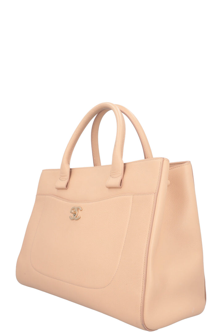 CHANEL Neo Executive Handbag Beige Calfskin