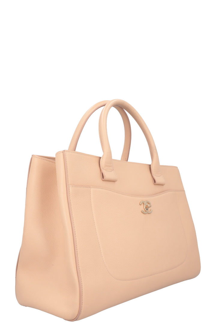 CHANEL Neo Executive Handbag Beige Calfskin