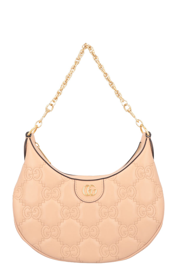 GUCCI Half Moon Metelassé Bag Powder Rose