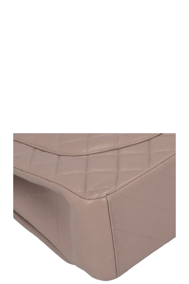 CHANEL Maxi Double Flap Bag Caviar Taupe