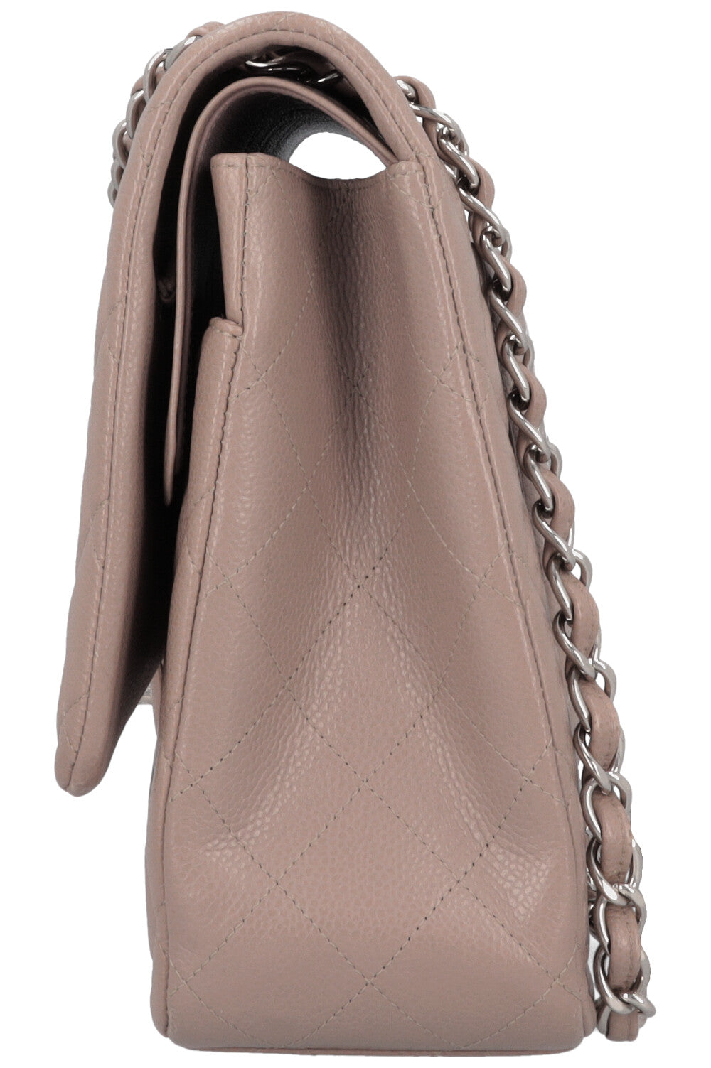 CHANEL Maxi Double Flap Bag Caviar Taupe