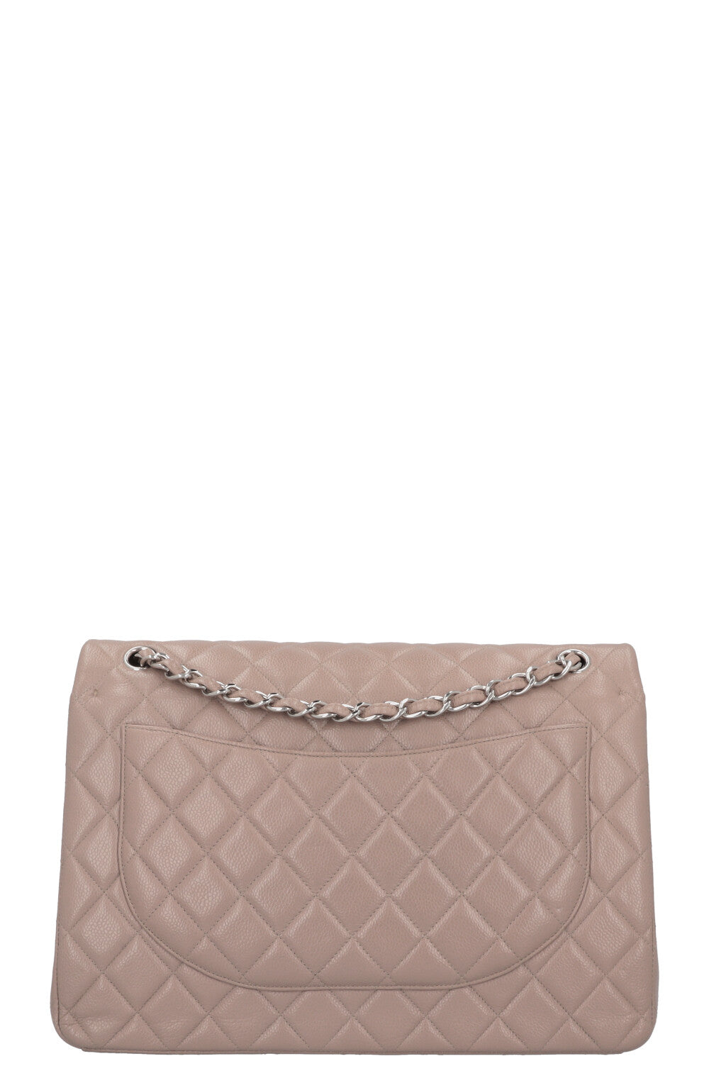 CHANEL Maxi Double Flap Bag Caviar Taupe