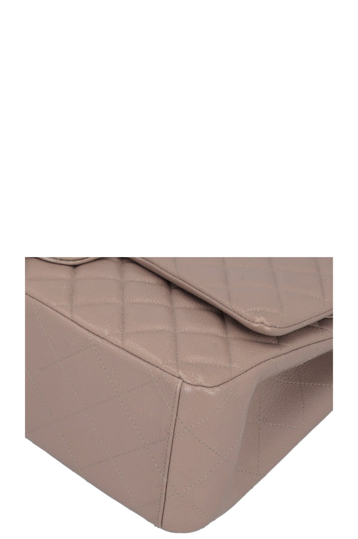 CHANEL Maxi Double Flap Bag Caviar Taupe