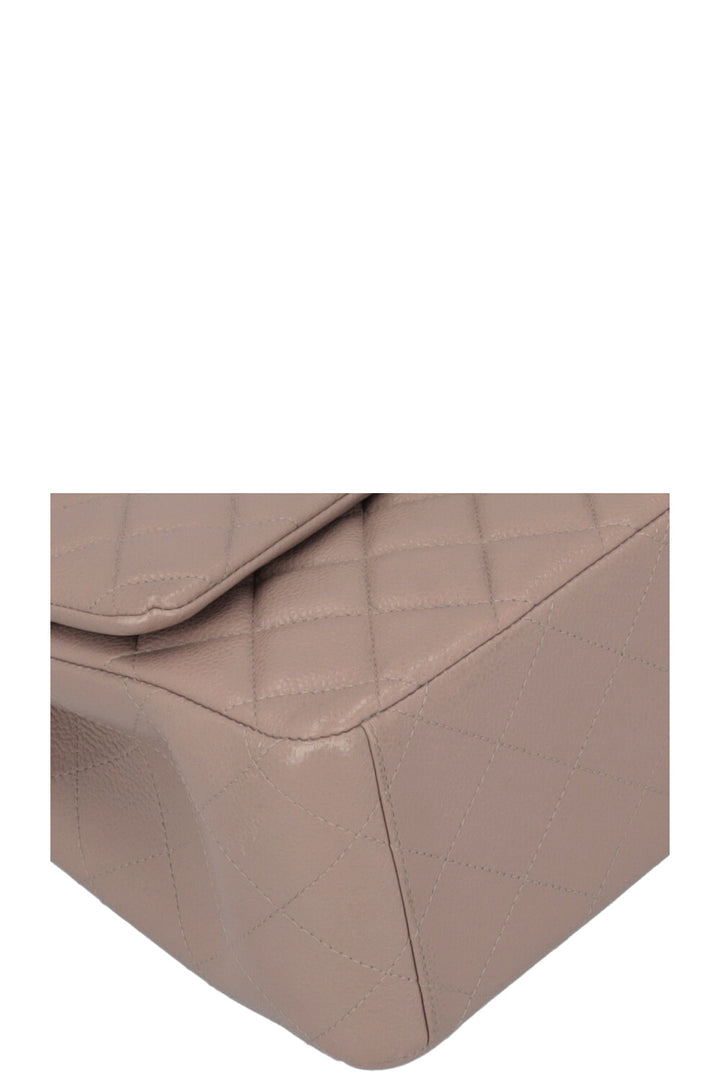 CHANEL Maxi Double Flap Bag Caviar Taupe