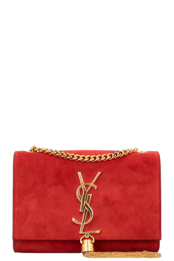 SAINT LAURENT Old Small Kate Suede Red