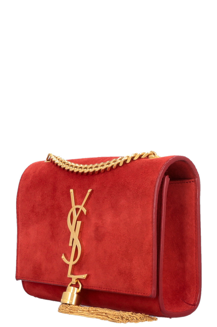 SAINT LAURENT Old Small Kate Suede Red