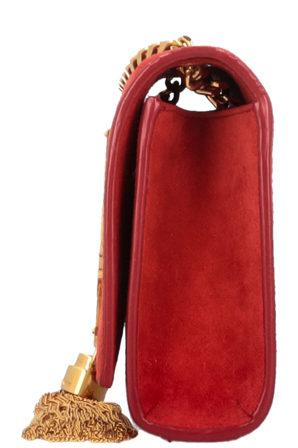 SAINT LAURENT Old Small Kate Suede Red
