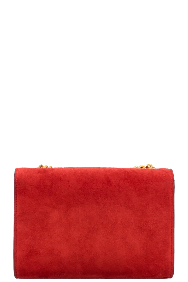 SAINT LAURENT Old Small Kate Suede Red
