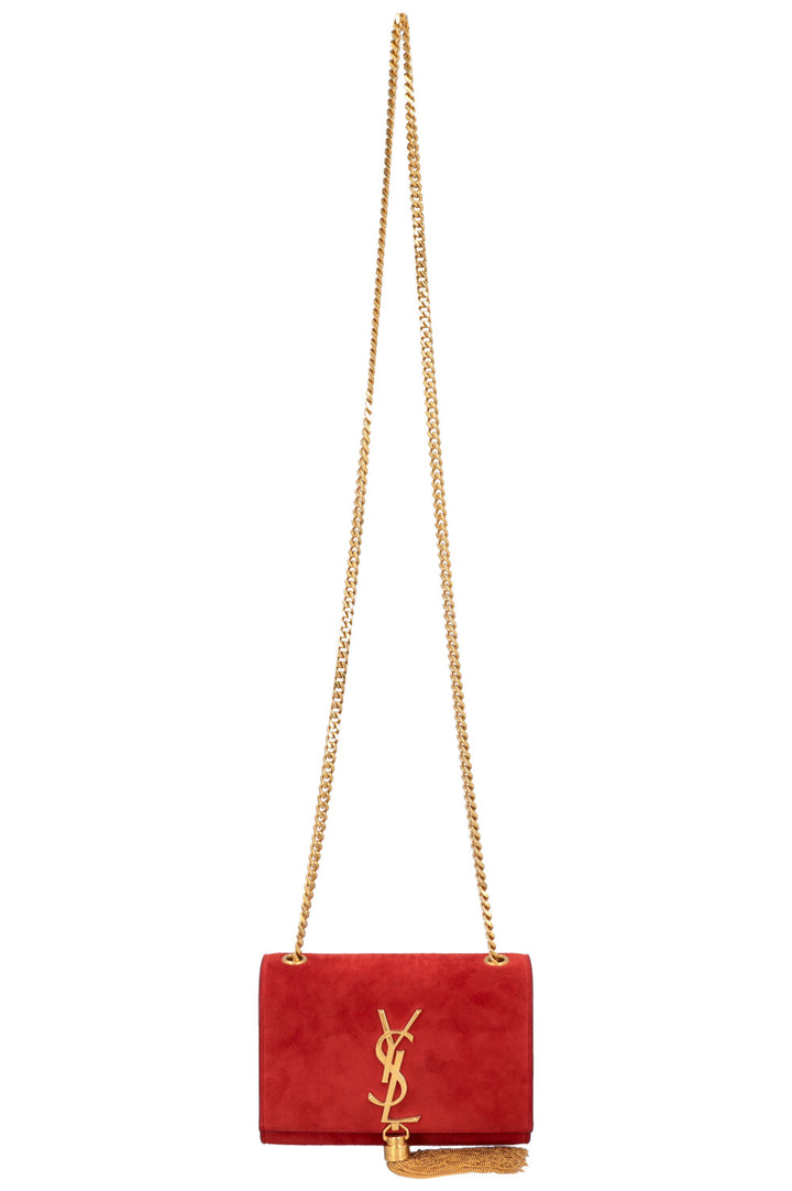 SAINT LAURENT Old Small Kate Suede Red