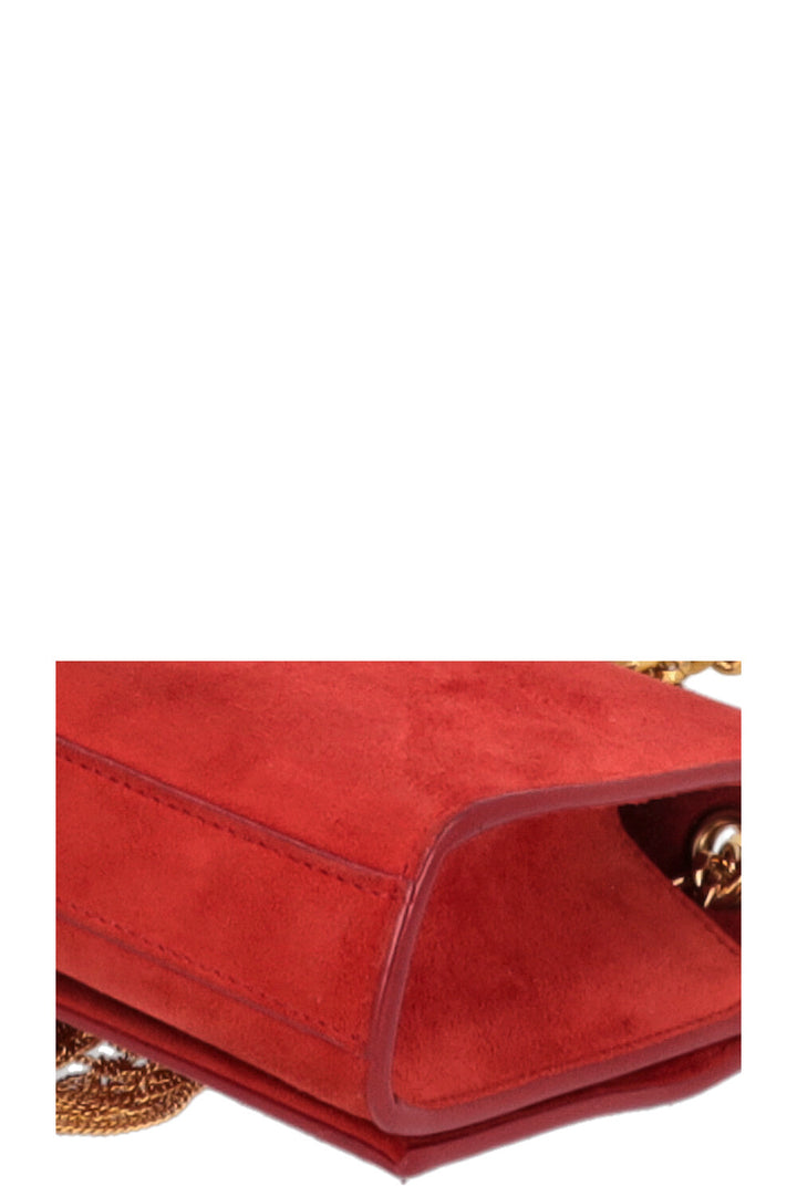 SAINT LAURENT Old Small Kate Suede Red