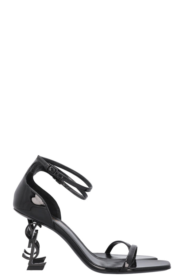 SAINT LAURENT Opyum 85 Sandals Patent Black