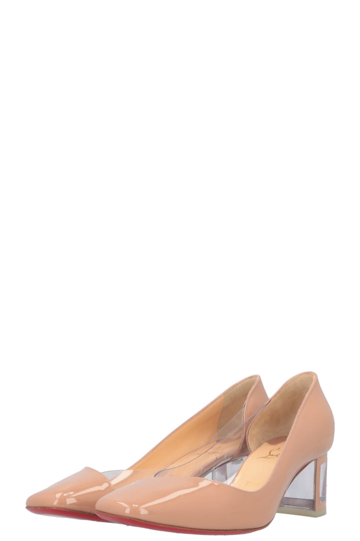 CHRISTIAN LOUBOUTIN Heels Patent Transparent Beige