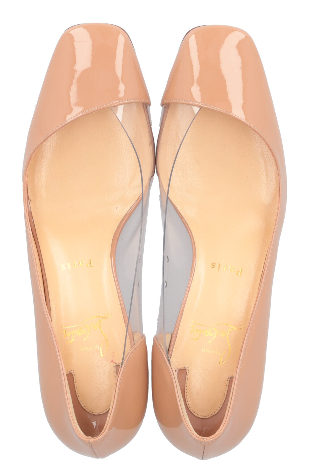 CHRISTIAN LOUBOUTIN Heels Patent Transparent Beige