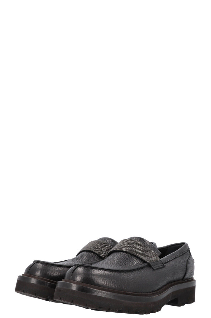 BRUNELLO CUCINELLI Monilli Penny Loafers Black