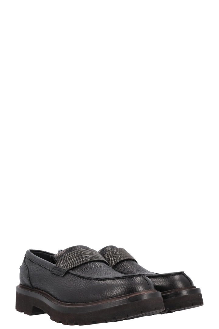 BRUNELLO CUCINELLI Monilli Penny Loafers Black