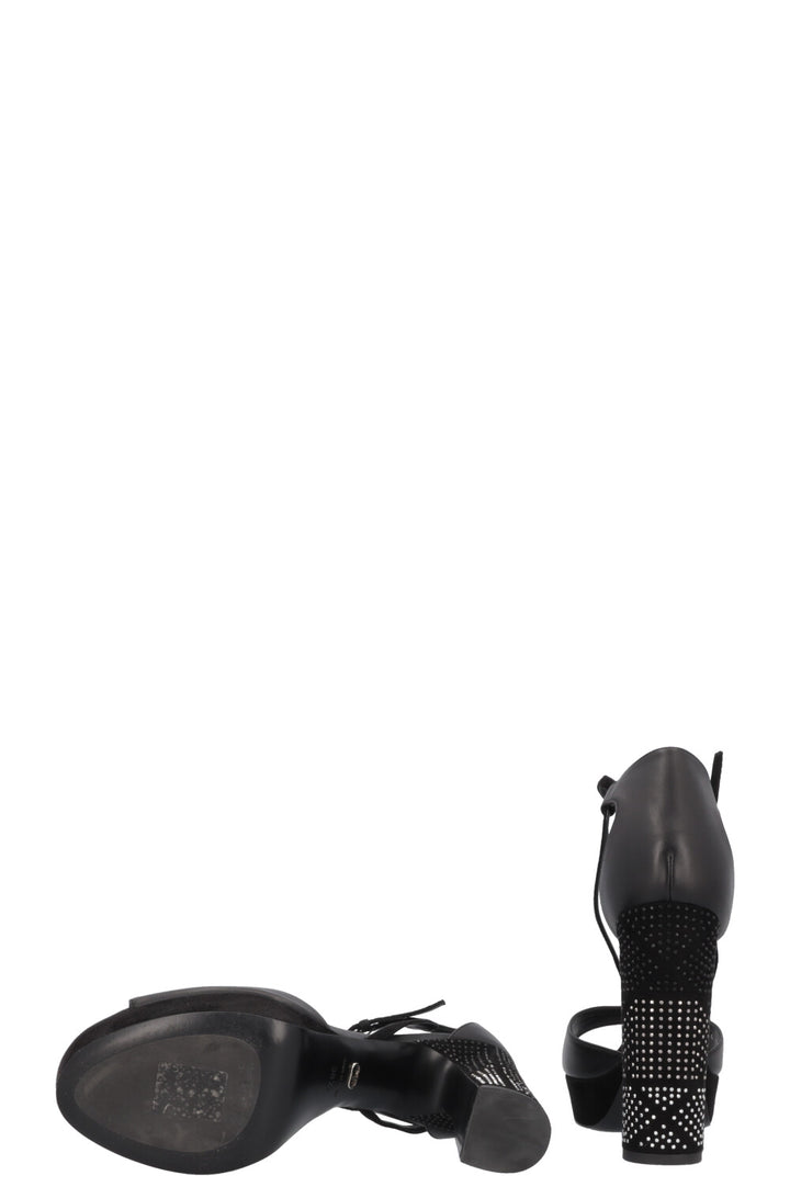 CHRISTIAN DIOR Studded Plateau Heels Black