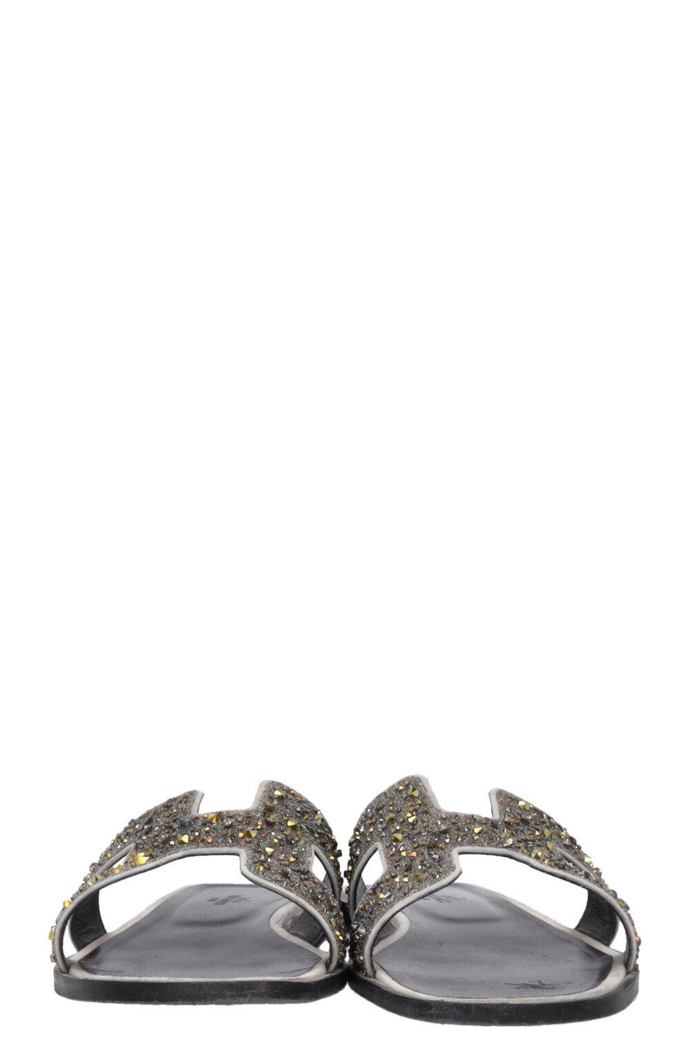 HERMÈS Oran Flats Crystal Grey Black