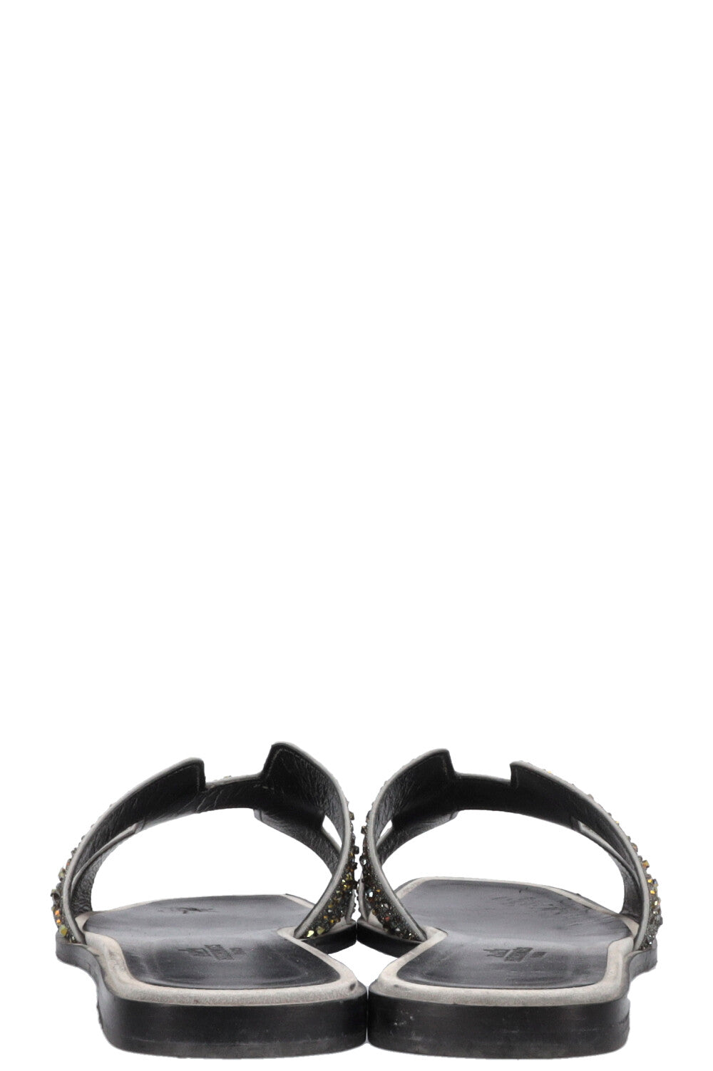 HERMÈS Oran Flats Crystal Grey Black