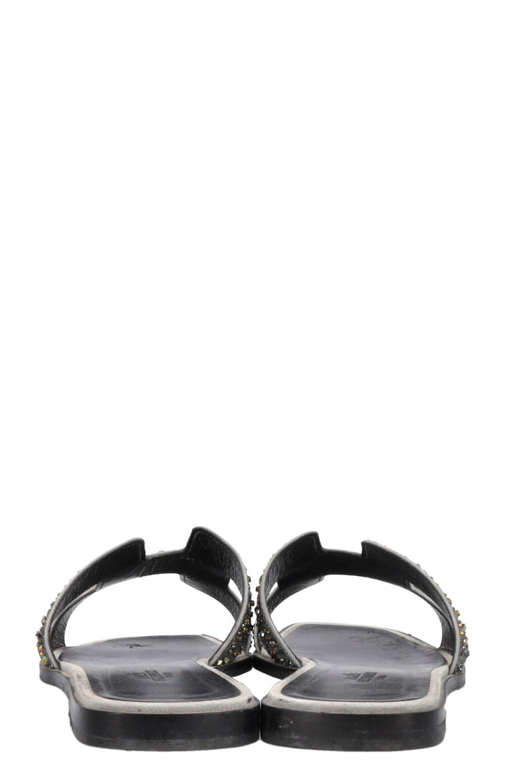 HERMÈS Oran Flats Crystal Grey Black