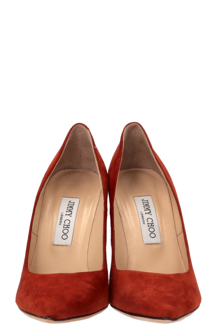 JIMMY CHOO Agnes Heels Suede Orange
