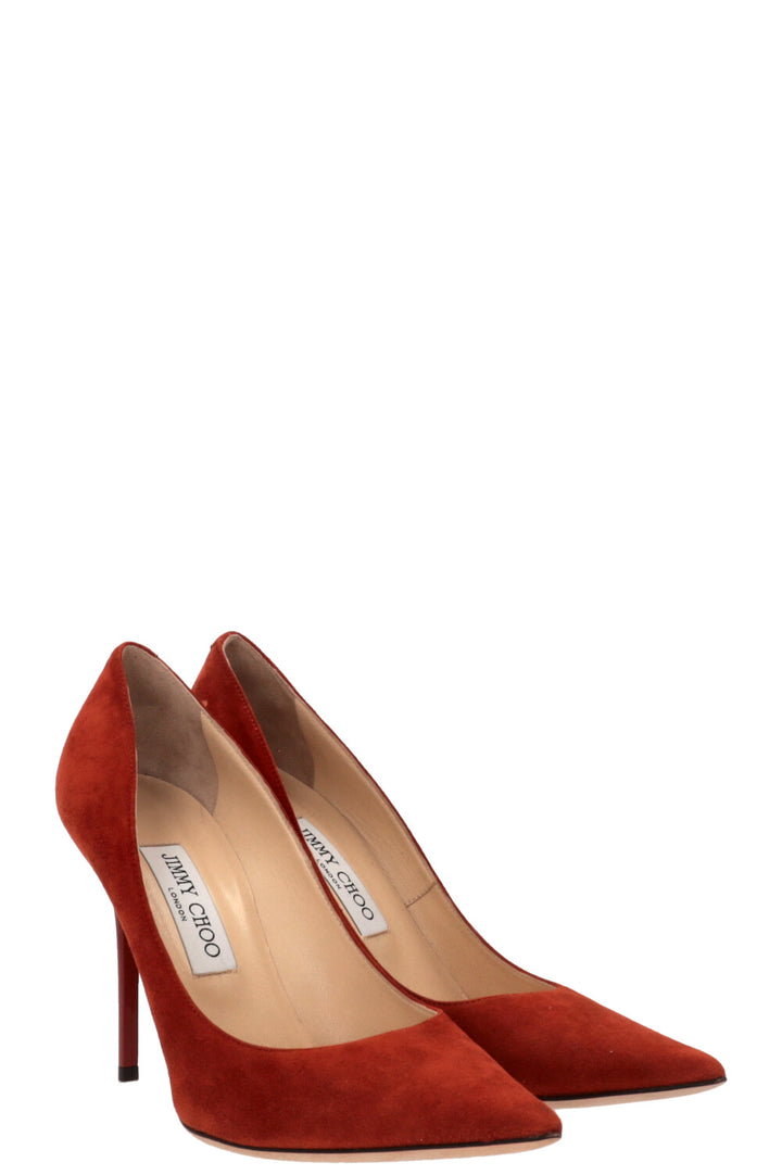 JIMMY CHOO Agnes Heels Suede Orange