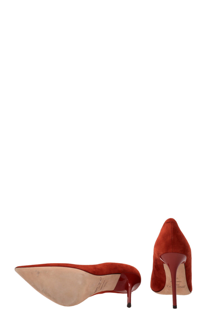 JIMMY CHOO Agnes Heels Suede Orange