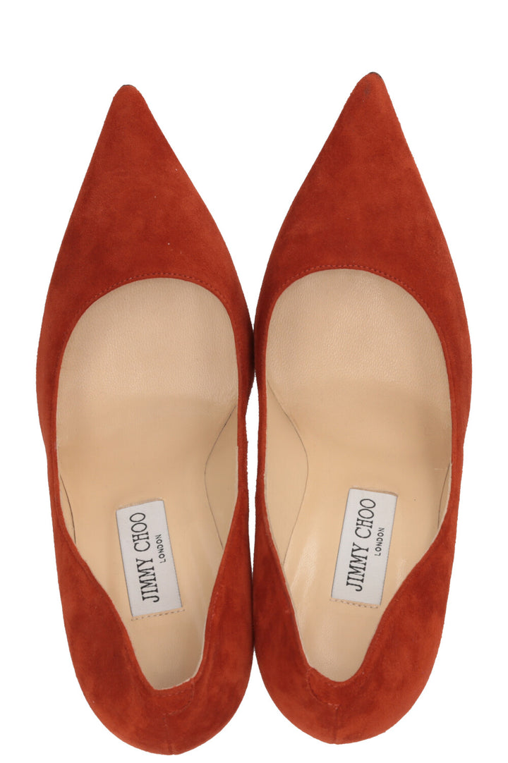 JIMMY CHOO Agnes Heels Suede Orange