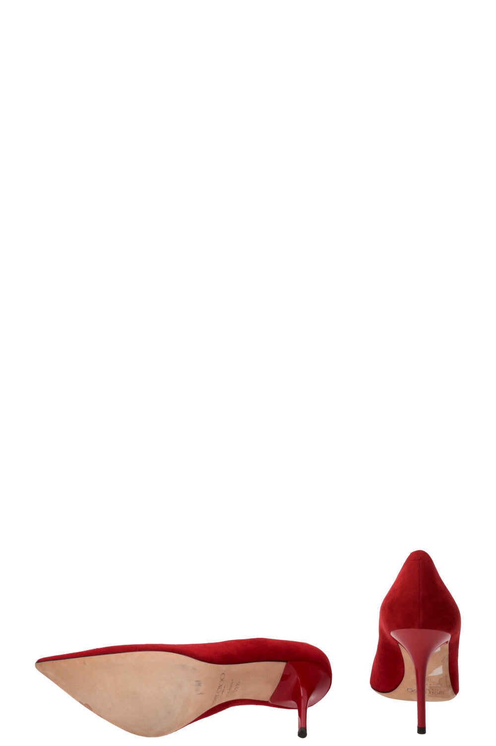 JIMMY CHOO Agnes Escarpins Daim Rouge