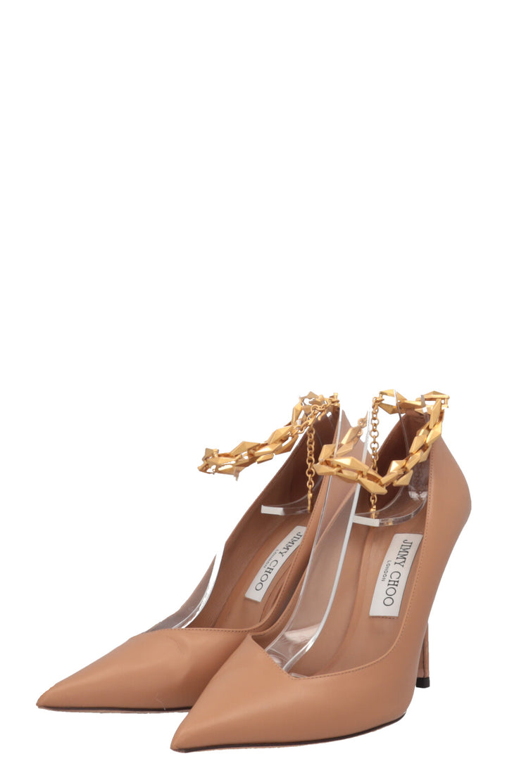 JIMMY CHOO Diamond Talura Pump Leather Beige