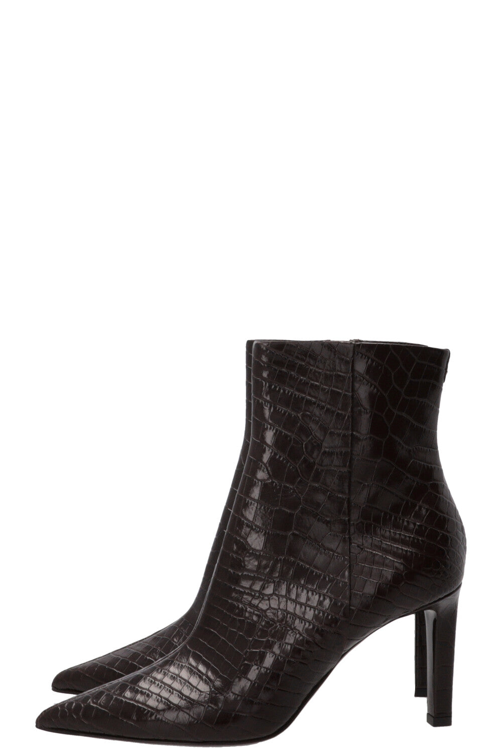 JIMMY CHOO Frankie 85 Ankle Boots Croco Embossed Brown